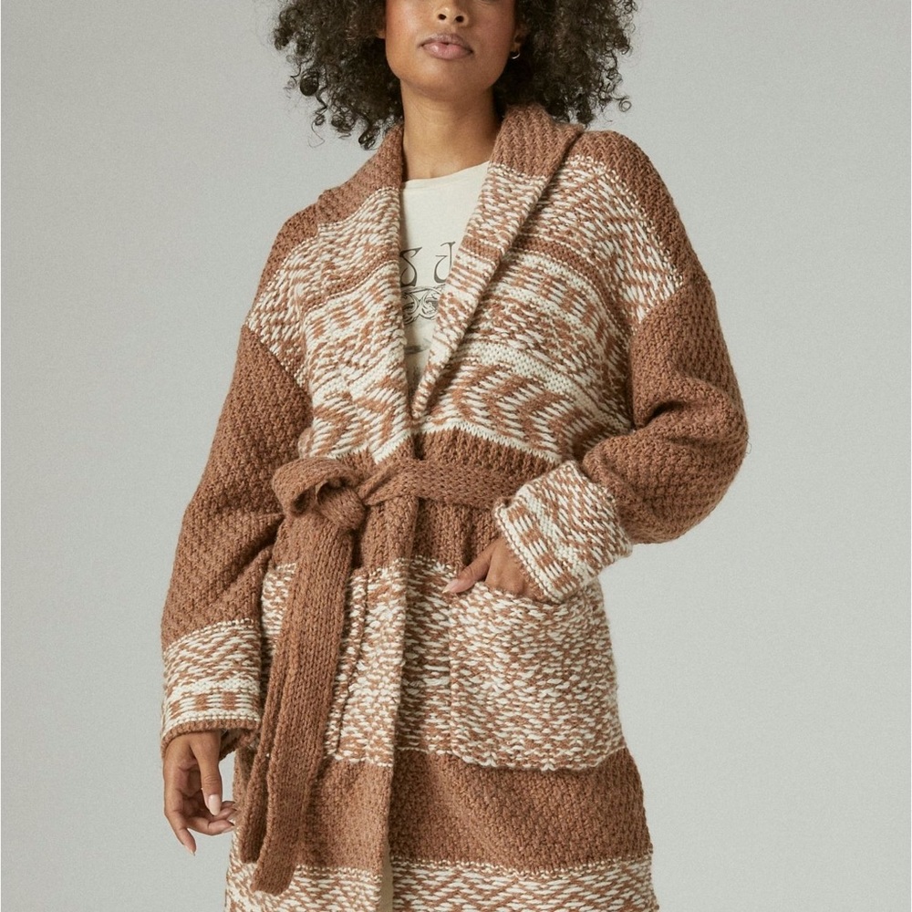 Lucky Brand Fairisle Sweater Coatigan